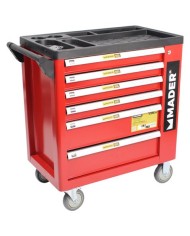 CARRO DE HERRAMIENTAS C.V. 156 PIEZAS 7 PARTICIONES MADER