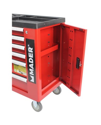 CARRO DE HERRAMIENTAS C.V. 156 PIEZAS 7 PARTICIONES MADER