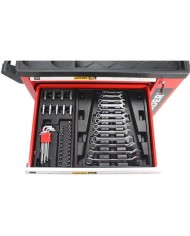 CARRO DE HERRAMIENTAS C.V. 156 PIEZAS 7 PARTICIONES MADER