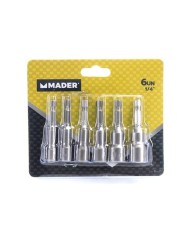 JUEGO DE 6 LLAVES DE VASOS MAGNÉTICO 1/4 MADER