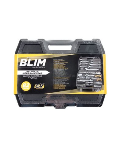 MALETIN HERRAMIENTAS C.V. 82 PCS 1/2 Y 1/4 BLIM