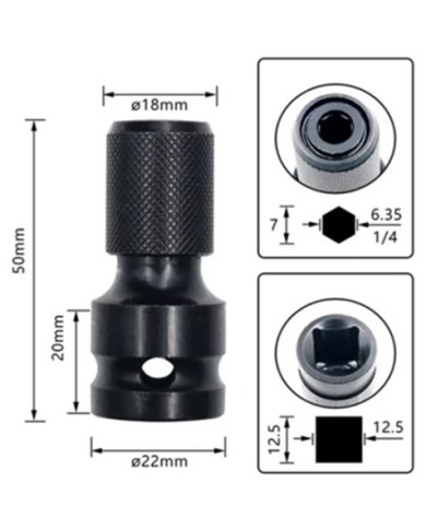 ADAPTADOR PARA LLAVES DE VASO DE IMPACTO DE 1/2 A 1/4 BLIM