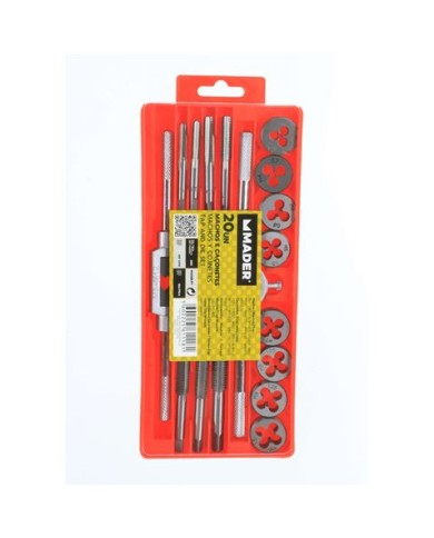 JUEGO MACHOS Y COJINETES 20 PCS MADER