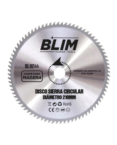 DISCO CORTE MADERA PARA SIERRAS 210MM. BLIM