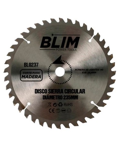 DISCO CORTE MADERA PARA SIERRAS 235MM. BLIM