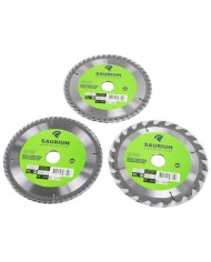 PACK 3 DISCOS CORTE MADERA PARA SIERRAS 185MM. SAURIUM