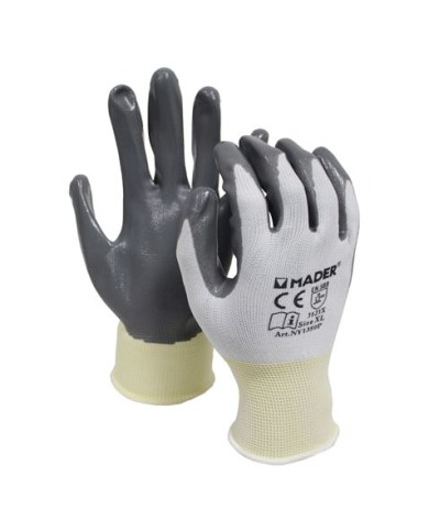 GUANTES DE PROTECCION POLIESTER + NITRILO XL MADER