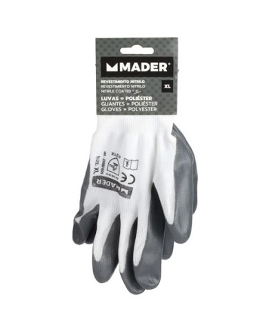 GUANTES DE PROTECCION POLIESTER + NITRILO XL MADER
