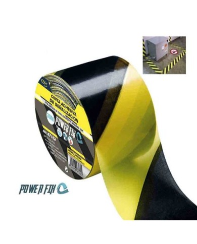 CINTA ADHESIVA DE SEÑALIZACION AMARILLO-NEGRA 30M X 50MM EDM