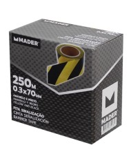 CINTA DE SEÑALIZACION NEGRO-AMARILLO 250Mtrs.X7Cm. MADER