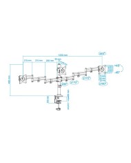 SOPORTE DE MESA TV/MONITOR TOOQ 13-27 8KG 2 BRAZOS PARA 3 PANTALLAS