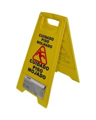 SEÑAL PISO MOJADO 20x29x61cm MADER