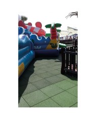 BALDOSA DE CAUCHO ANTITRAUMA 400X400X25MM COLOR VERDE ARTPLAST