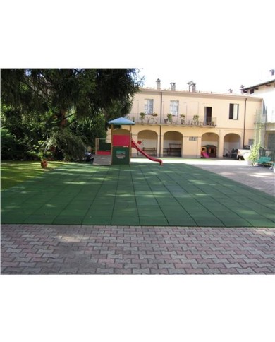 BALDOSA DE CAUCHO ANTITRAUMA 400X400X25MM COLOR VERDE ARTPLAST