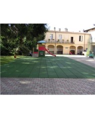 BALDOSA DE CAUCHO ANTITRAUMA 400X400X25MM COLOR VERDE ARTPLAST