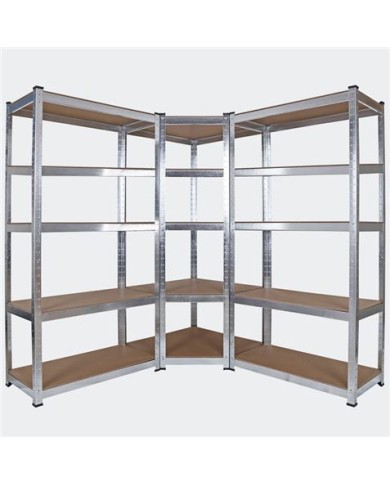 ESTANTERIA METÁLICA ESQUINERA GALVANIZADA 5 BALDAS 180X90X40X90CM BLIM