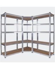 ESTANTERIA METÁLICA ESQUINERA GALVANIZADA 5 BALDAS 180X90X40X90CM BLIM