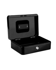 CAJA DE CAUDALES METÁLICA CON LLAVE 9X25X18CM 5 COMPARTIMENTOS CROMAD