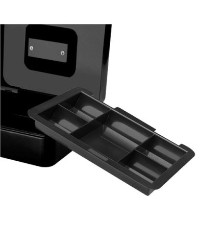 CAJA DE CAUDALES METÁLICA CON LLAVE 9X25X18CM 5 COMPARTIMENTOS CROMAD