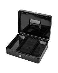 CAJA DE CAUDALES METÁLICA CON LLAVE 9X30X24CM 5 COMPARTIMENTOS CROMAD