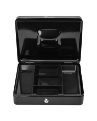 CAJA DE CAUDALES METÁLICA CON LLAVE 9X30X24CM 5 COMPARTIMENTOS CROMAD