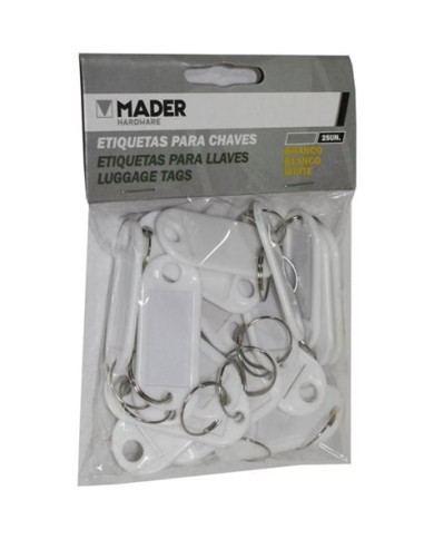 ETIQUETAS PARA LLAVES BLANCA 25 Udes. MADER