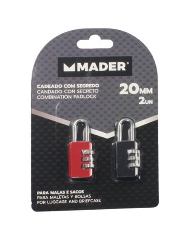 PACK 2 CANDADOS 20MM. CON COMBINACION MADER