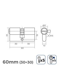 BOMBIN LATON 60MM 30+30MM LEVA LARGA LLAVE SEGURIDAD