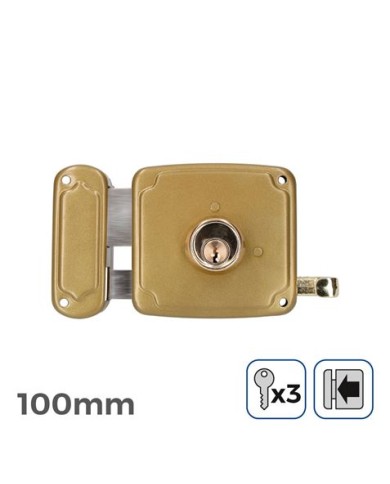 CERRADURA A IZQUIERDA 100MM 3 LLAVES