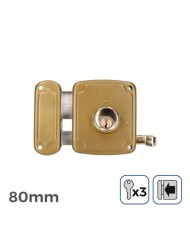 CERRADURA A IZQUIERDA 80MM 3 LLAVES