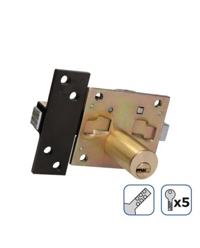 CERROJO CON PERNO DE ACERO CON 5 LLAVES