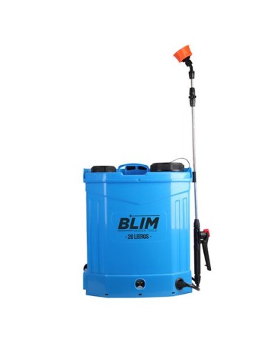 SULFATADORA DE ESPALDA BATERIA 20 LITROS DOBLE BOMBA BLIM