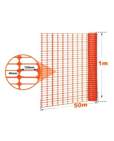 MALLA DE SEALIZACIN NARANJA 80GRS/M2 1X50 METROS SUNGARDEN