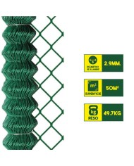 MALLA DE VALLADO PLASTIFICADA 60X60X2.9MM 2X25 METROS SUNGARDEN