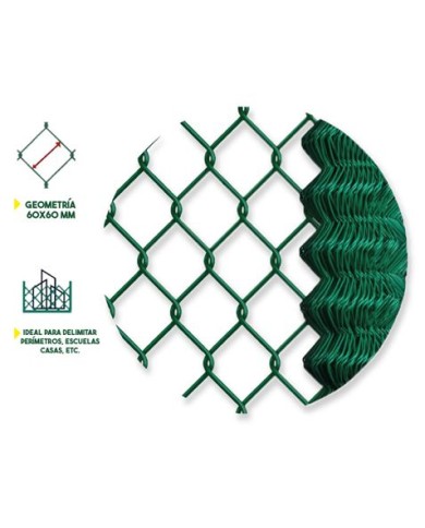 MALLA DE VALLADO PLASTIFICADA 60X60X2.9MM 2X25 METROS SUNGARDEN