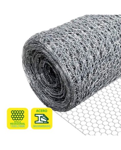 MALLA GALLINERO HEXAGONAL 13X0.7MM 1X50 METROS SUNGARDEN