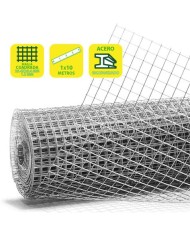 TELA METLICA GALVANIZADA 25.4X25.4X1.2MM 1X10 METROS SUNGARDEN