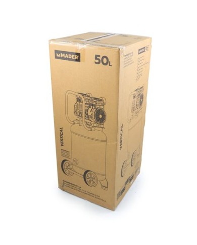 COMPRESOR DE AIRE VERTICAL 50 LITROS | 2HP | 10BAR | SILENCIOSO MADER