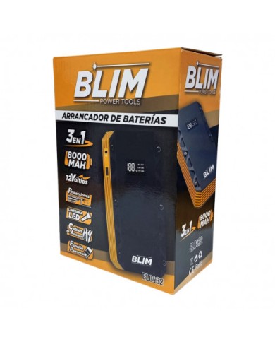 ARRANCADOR BATERIAS 3 EN 1 8000 MAH BLIM
