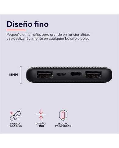 POWERBANK TRUST PRIMO SLIM 5000MAH 2A USB + USB-C + MICRO-USB ECO BLACK POWERBANK TRUST PRIMO SLIM 5000MAH 2A USB + USB-C + MICRO-USB ECO BLACK
