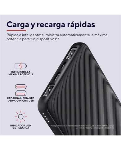 POWERBANK TRUST PRIMO SLIM 5000MAH 2A USB + USB-C + MICRO-USB ECO BLACK POWERBANK TRUST PRIMO SLIM 5000MAH 2A USB + USB-C + MICRO-USB ECO BLACK