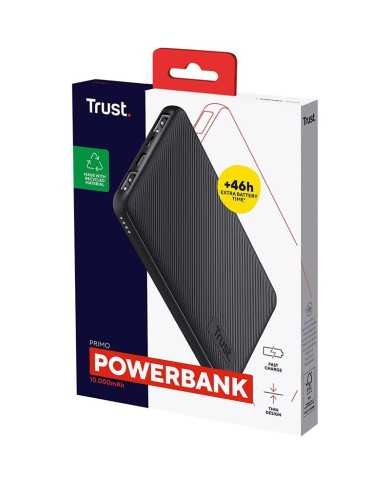 POWERBANK TRUST PRIMO SLIM 10000MAH 2A USB + USB-C + MICRO-USB ECO BLACK POWERBANK TRUST PRIMO SLIM 10000MAH 2A USB + USB-C + MICRO-USB ECO BLACK