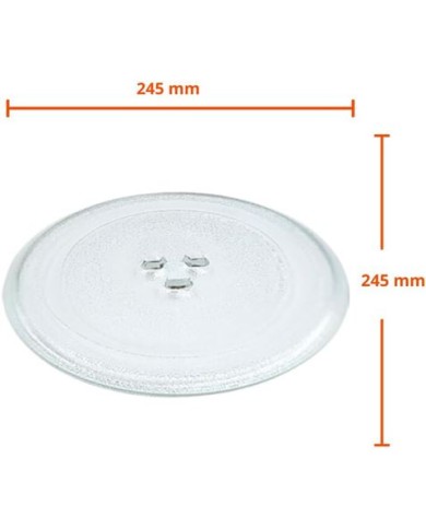 PLATO VIDRIO 245MM PARA MICROONDAS MUVIP