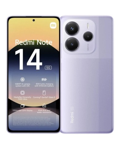 SMARTPHONE XIAOMI REDMI NOTE 14 6.67 6GB/128GB/108MP/NFC/5G PURPLE