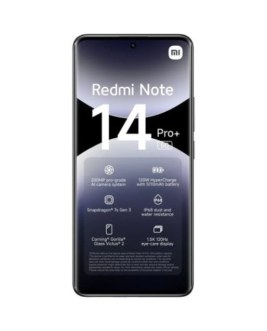SMARTPHONE XIAOMI REDMI NOTE 14 PRO+ 6.67 12GB/512GB/200MP/NFC/5G BLACK