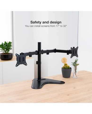 SOPORTE DE MESA MONITOR 2 TOOQ REG.ALTURA GIR. INCL. 9KG BLACK SOPORTE DE MESA MONITOR 2 TOOQ REG.ALTURA GIR. INCL. 9KG BLACK