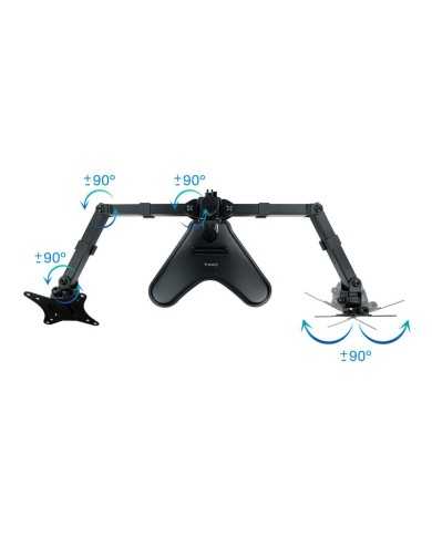 SOPORTE DE MESA MONITOR 2 TOOQ REG.ALTURA GIR. INCL. 9KG BLACK SOPORTE DE MESA MONITOR 2 TOOQ REG.ALTURA GIR. INCL. 9KG BLACK