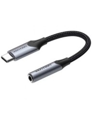 CONVERSOR AUDIO VENTION USB-C/M - JACK 3.5MM/H 10MM GREY/BLACK