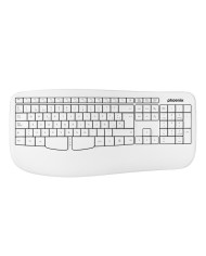 TECLADO PHOENIX K201 ERGONOMICO WIRELESS WHITE