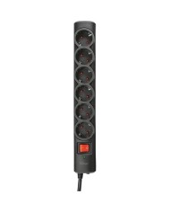 REGLETA TRUST 6 SCHUKOS INTERRUPTOR 1,8M BLACK